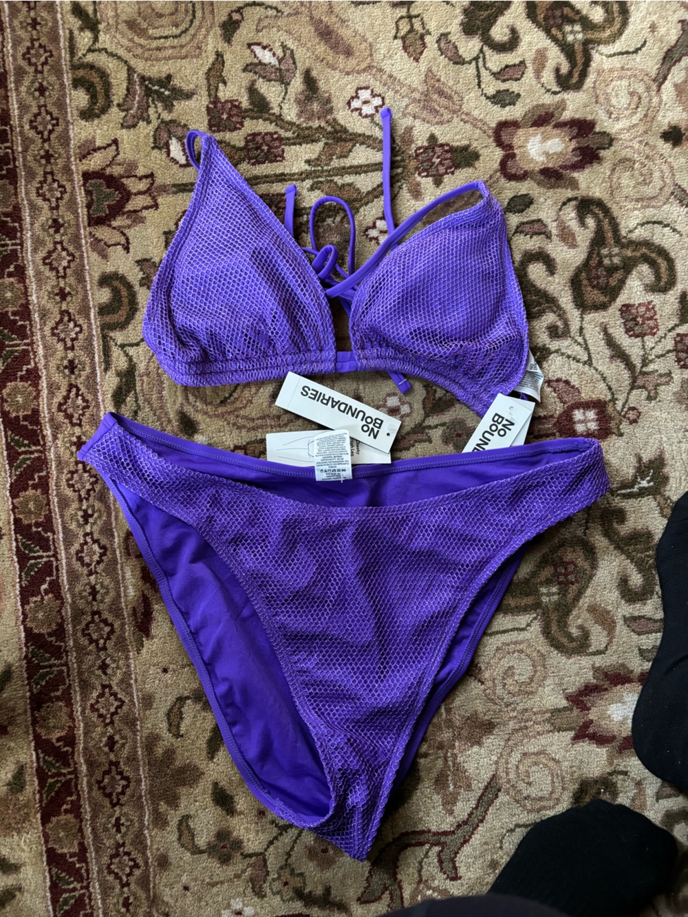 No Boundaries Purple Mesh Bikini Set - Women Swim